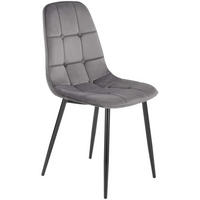 STUHL VELVO K417 - Schwarz/Grau, Holzwerkstoff/Metall (45/87/56cm) - Meblini