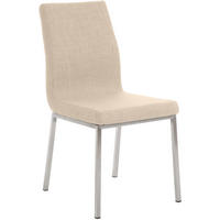 STUHL Stoff creme - Edelstahlfarben/Creme, Textil/Metall (40/88/50cm) - CLP