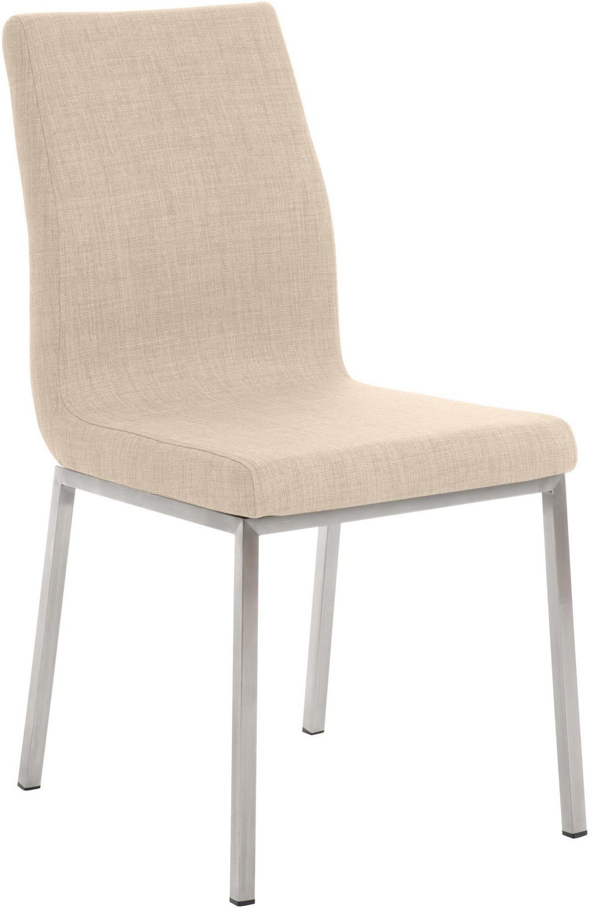 STUHL Stoff creme - Edelstahlfarben/Creme, Textil/Metall (40/88/50cm) - CLP
