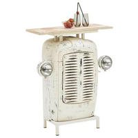 BAR in Naturfarben, Weiss  - Weiss/Naturfarben, Trend, Holz/Metall (80/35/100cm) - Ambia Home