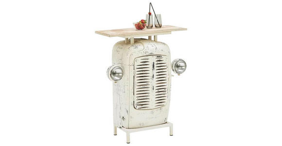 BAR in Naturfarben, Weiß - Weiß/Naturfarben, Trend, Holz/Metall (80/35/100cm) - Ambia Home