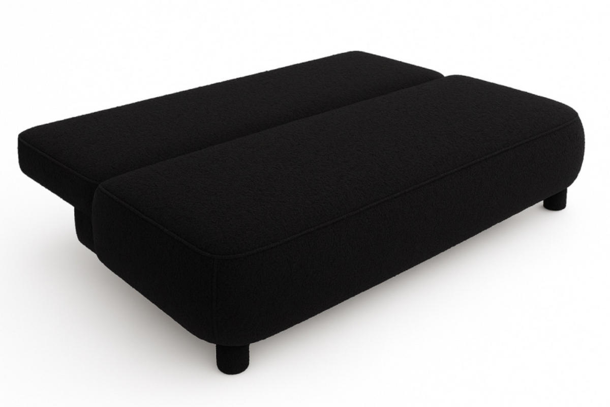 SOFA Schwarz MAJA Mit Schlaffunktion Boucle - Schwarz, Textil (209/96/96cm) - Sepro Meble