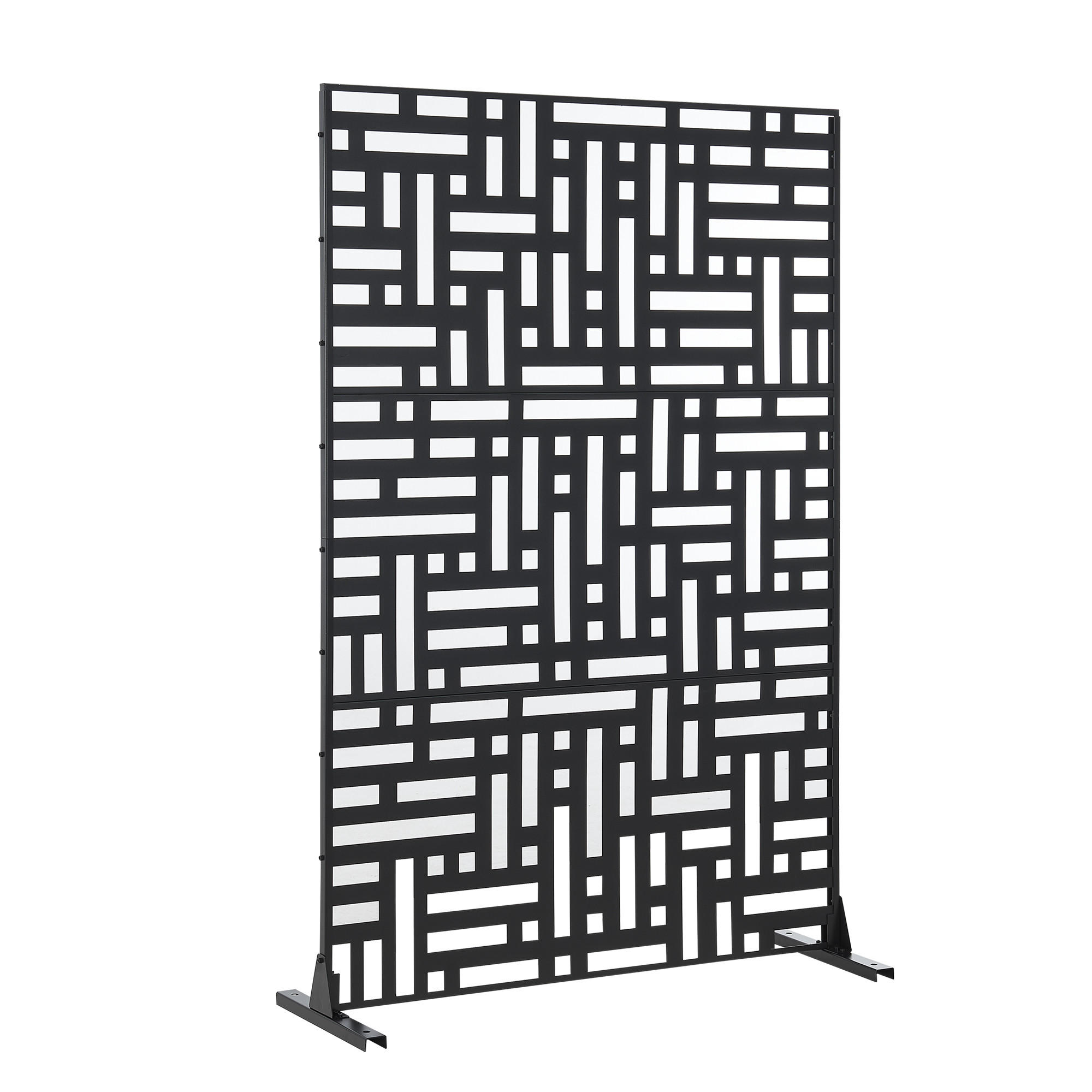 TRENNWAND Bernalda - Schwarz, Metall (120/180cm) - casa.pro