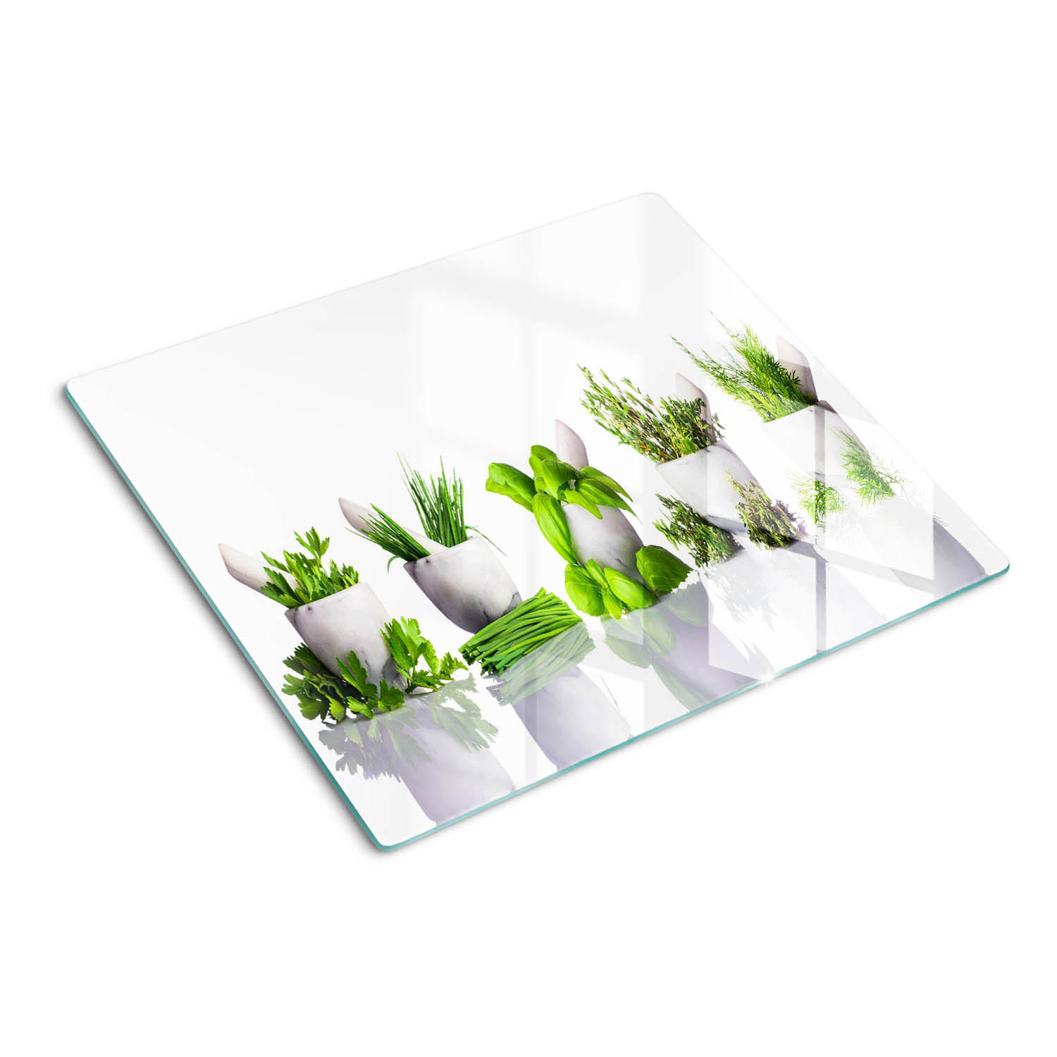 GLASPLATTE 60x52 cm Kräuter - Grün, Glas (60/0.4/52cm) - TULUP