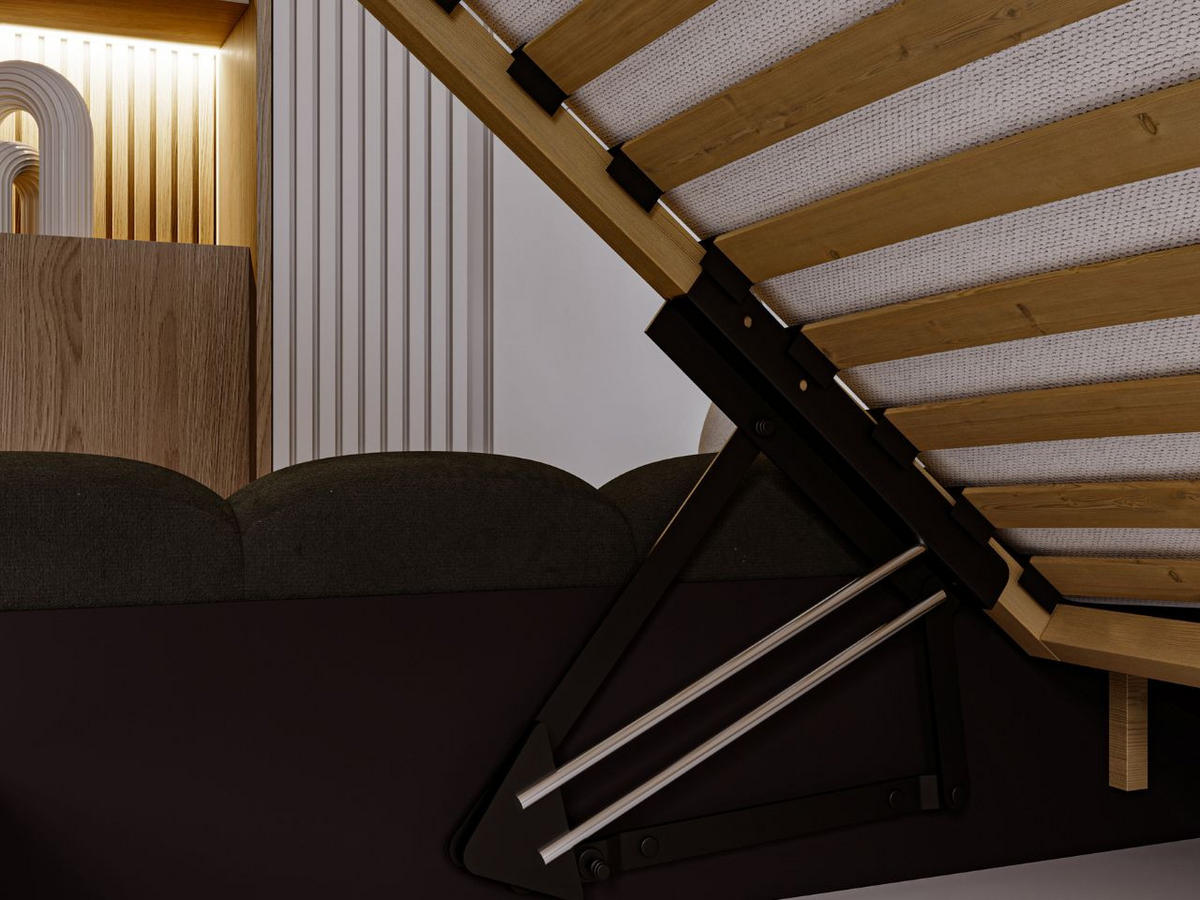 POLSTERBETT Averia 140x200 Schwarz - Schwarz, Textil (140/200cm) - Graingold