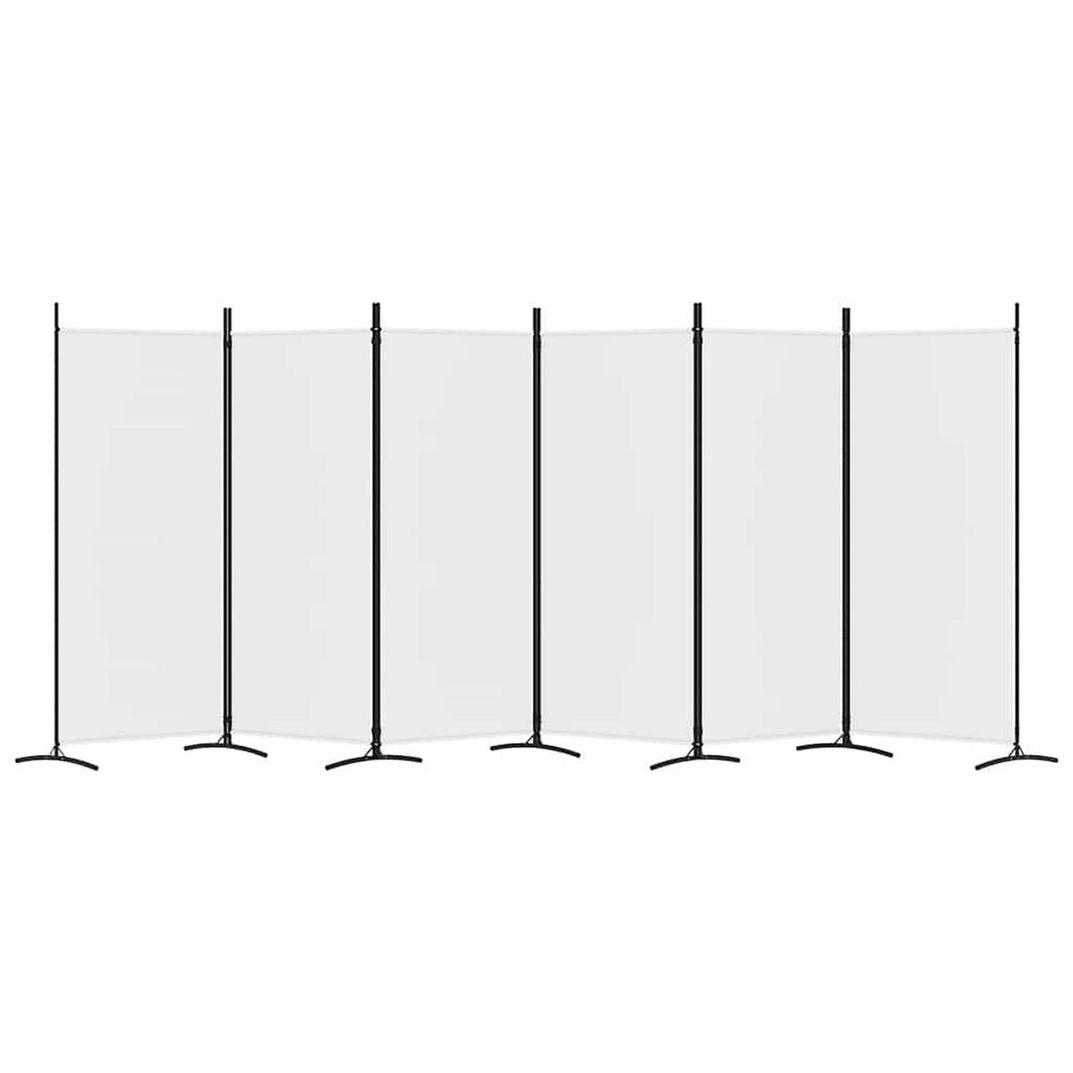 PARAVENT 6-teilig Weiss 520/180 Cm Stoff - Weiß, Textil (520/180/0.1cm) - vidaXL