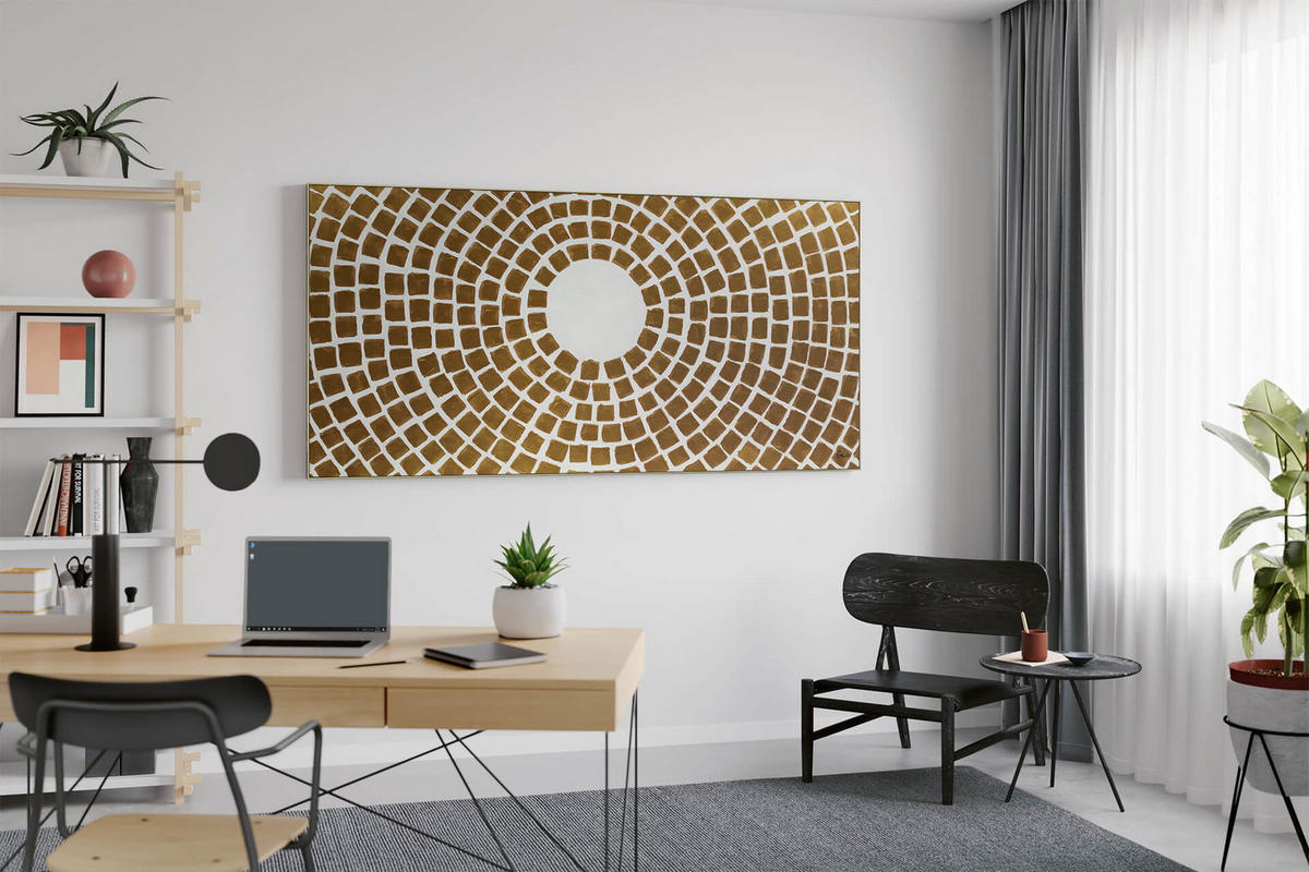 ÖLGEMÄLDE XXL Gold 200/100 cm - Goldfarben/Weiß, Holz/Textil (6.68/100cm) - KUNSTLOFT