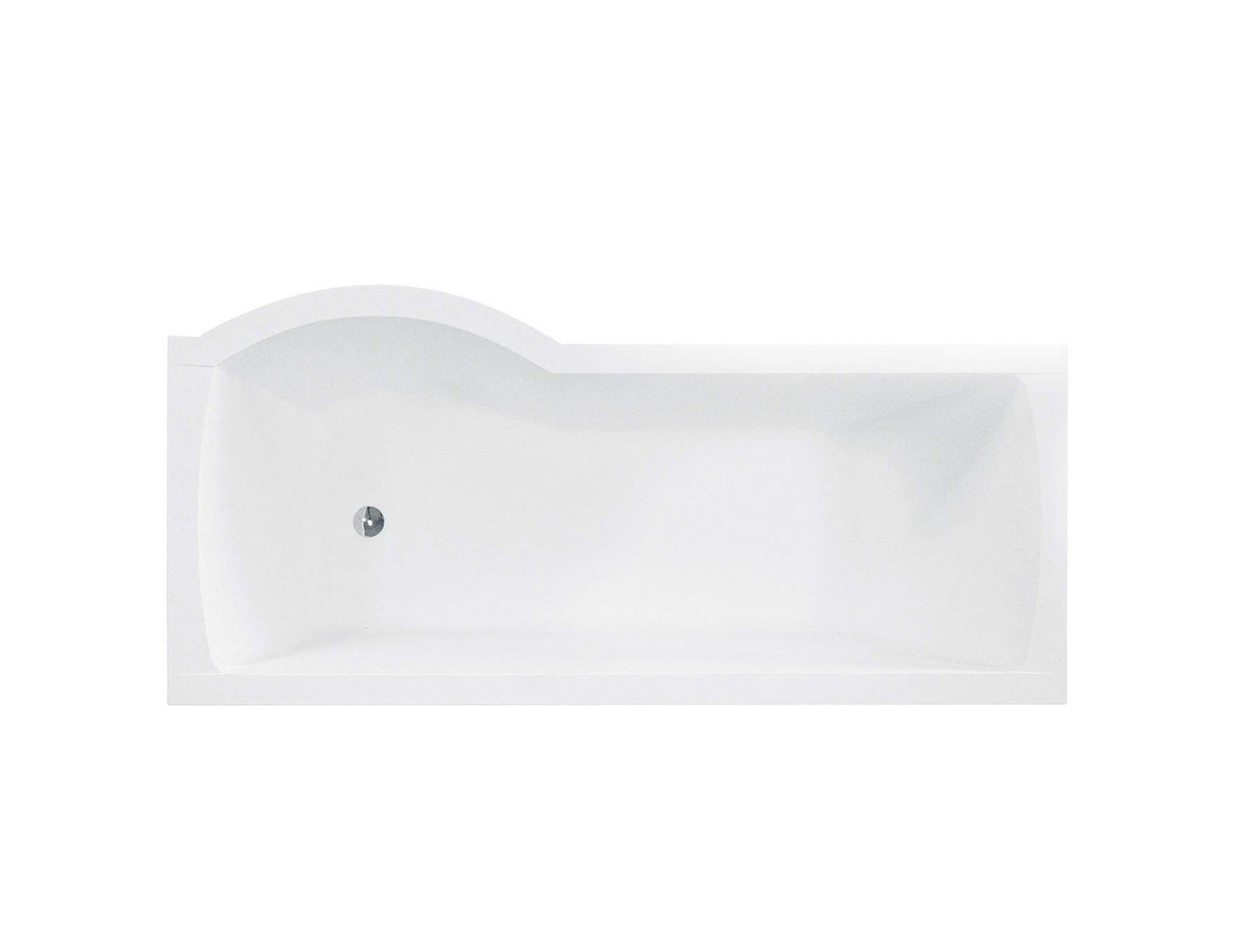 BADEWANNE Rechteck INSPIRO 170/70 Rechts mit Glasabtrennung Ablauf & Füße - Weiß, Kunststoff (70/55/170cm) - bad land