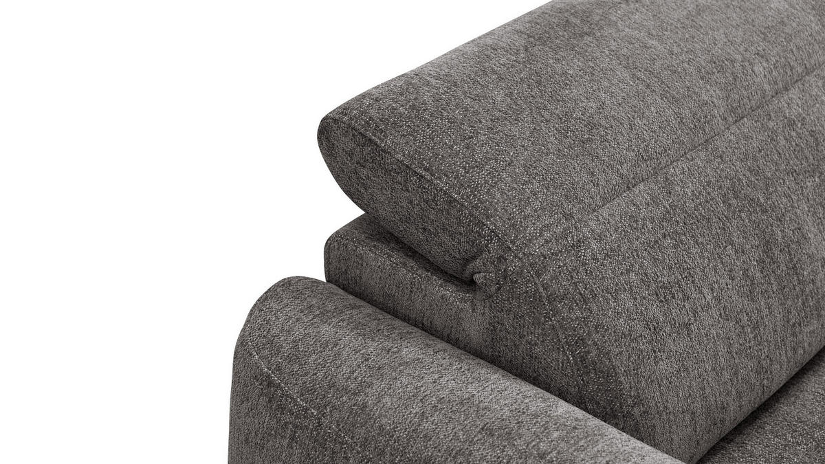 ECKSOFA NERO 4-Sitzer, dunkelgrau - Dunkelgrau/Schwarz, Holz/Textil (272/81/159cm) - Courtois Laville