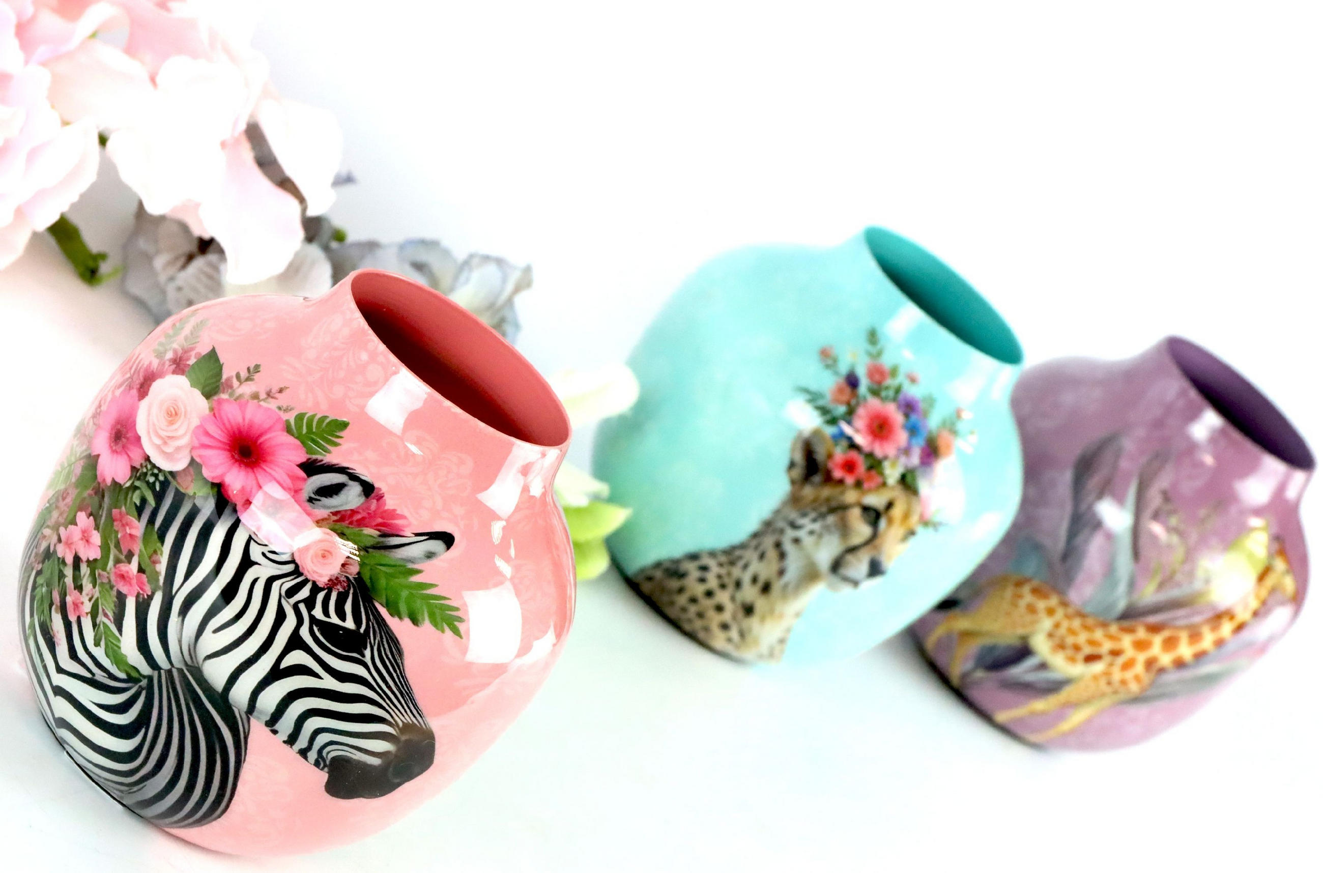 VASENTRIO Savanna Dreams Tiermuster 3-tlg. - Multicolor, Metall (12cm) - FURNARO