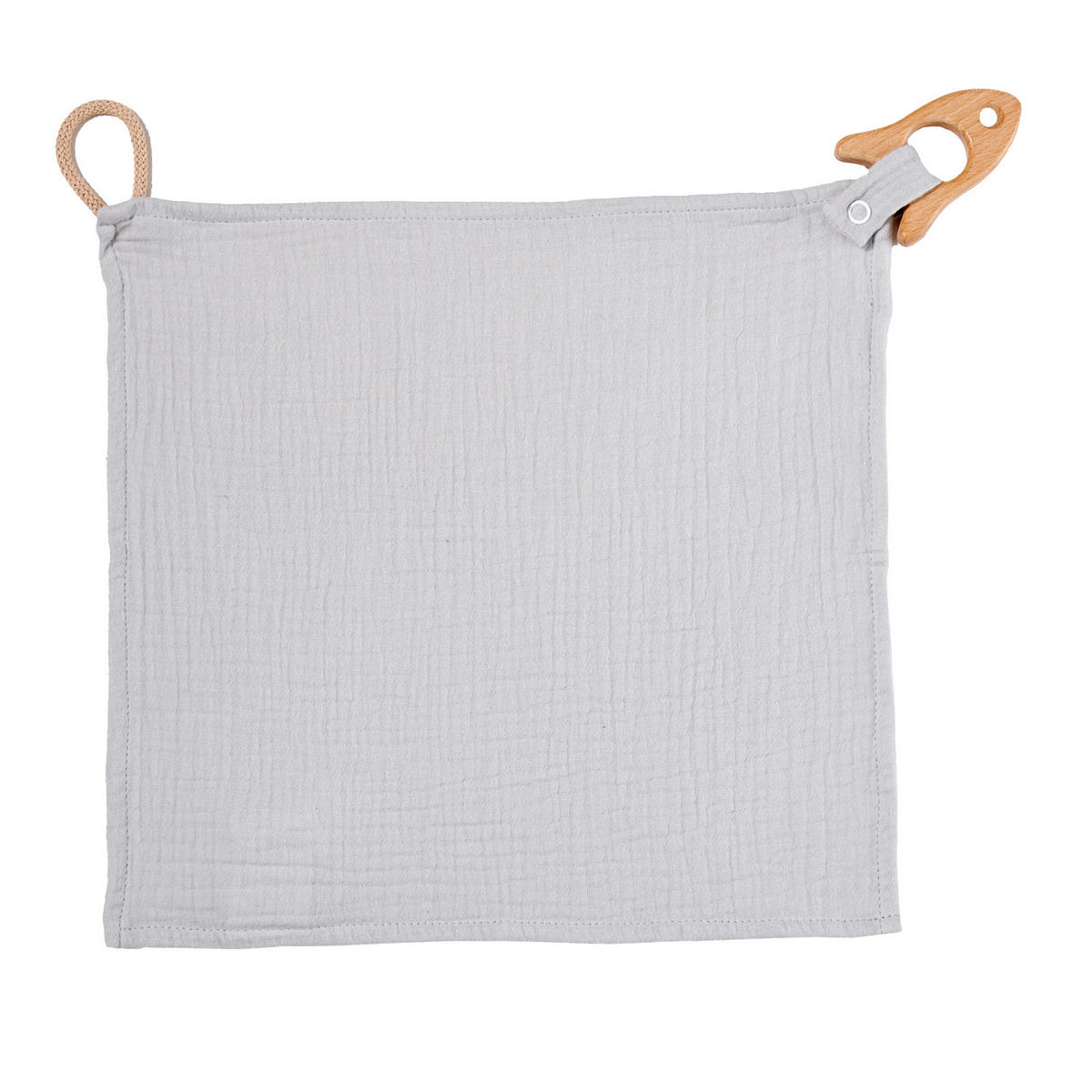 KUSCHELTUCH Schnullertuch Musselin Schmusetuch Geburtsgeschenk - Grau, Textil (30/1/30cm) - nordic coast company
