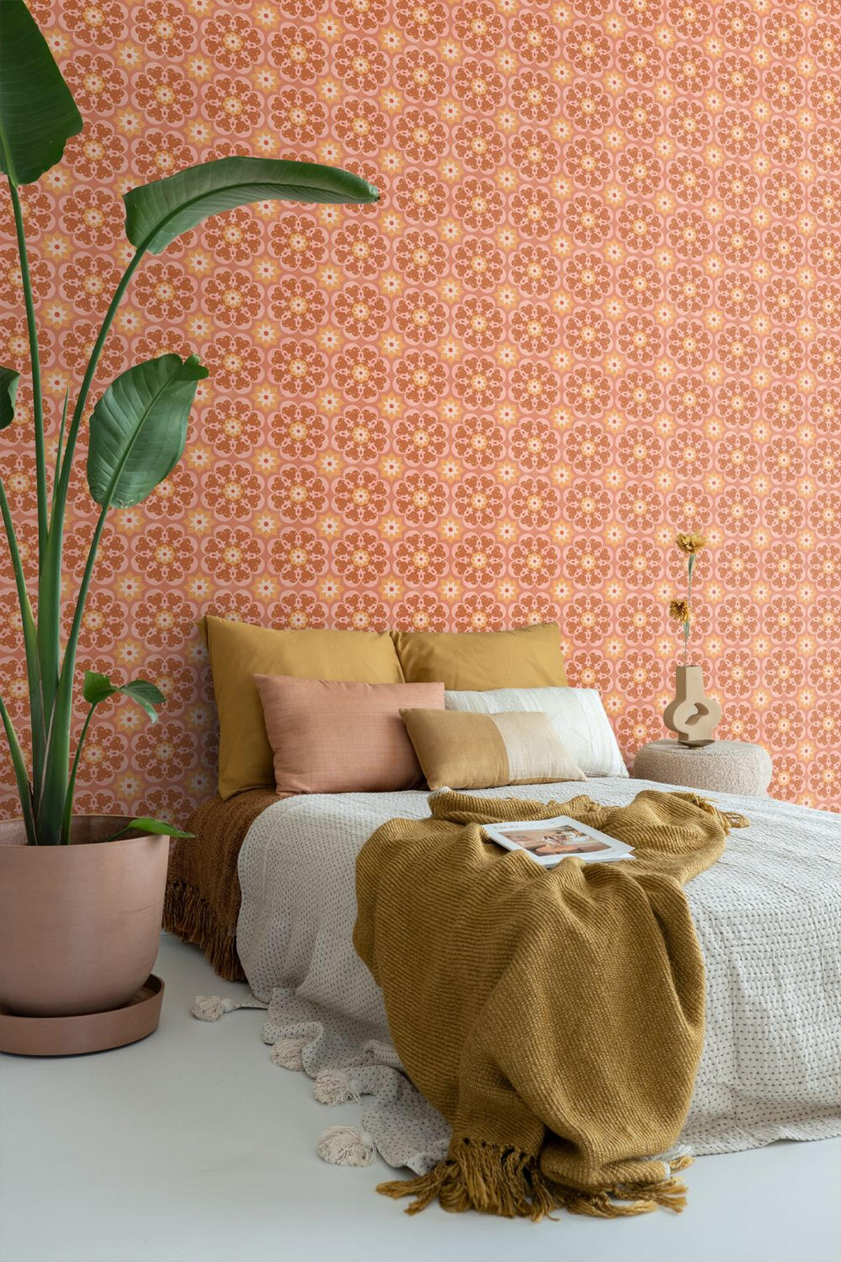 TAPETE Fliesenmuster 50 x 900 cm - Terracotta, Papier (50/900cm) - ESTAhome