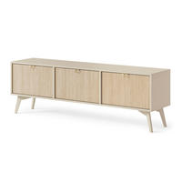 LOWBOARD Forest beige / Herringbone Skandi 158 / 38 / 52cm - Beige/Goldfarben, Holz/Holzwerkstoff (158/52/38cm) - Feldmann-Wohnen