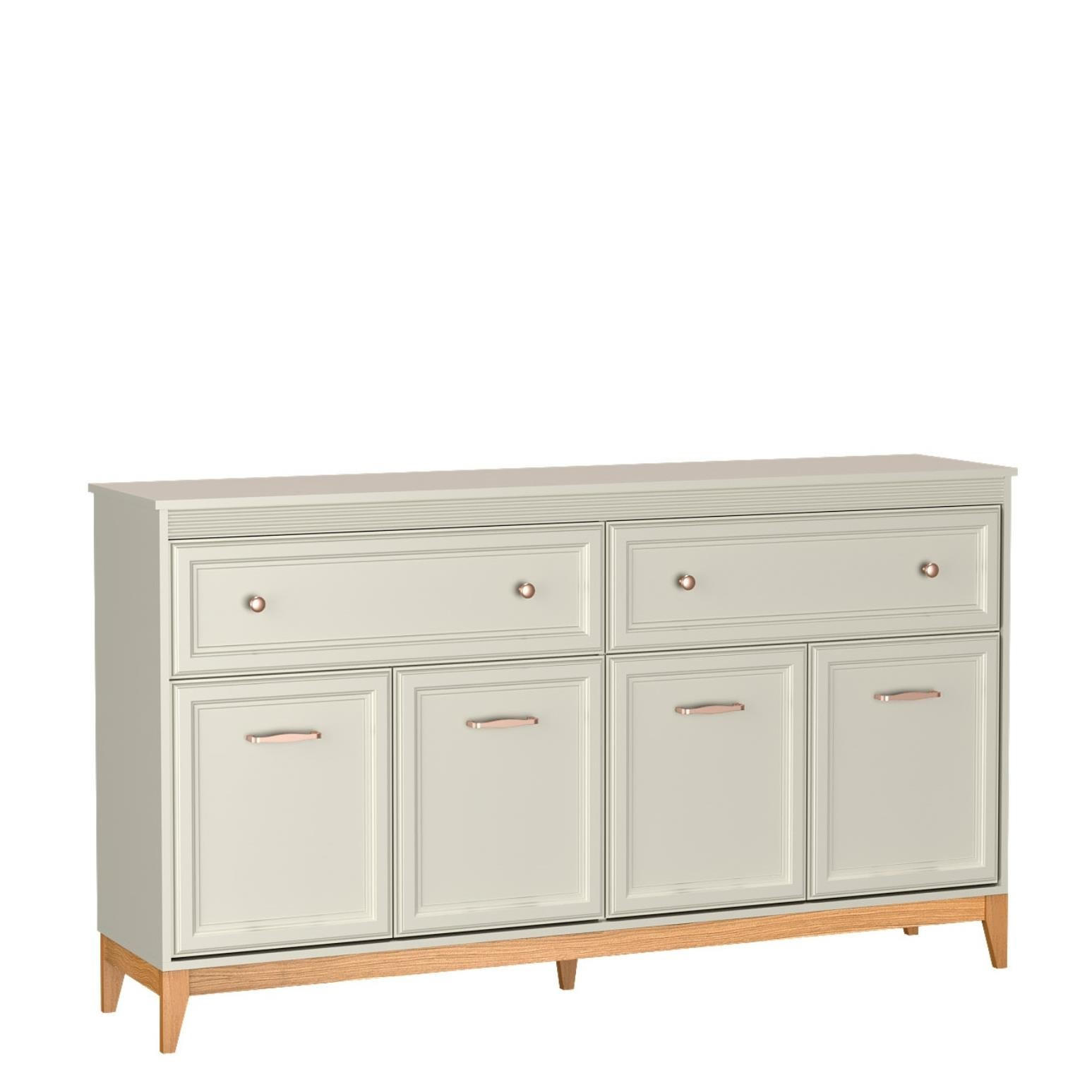 KOMMODE Windsor Kaschmir, Viertürige mit Schubladen - Kaschmir, Holzwerkstoff (179/100/41cm) - Bettso