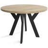 ESSZIMMERTISCH LOFT O, Tisch Durchmesser: 90 cm, Wohnzimmertisch Farbe: SONOMA, mit Holzbeinen in Farbe Schwarz - Schwarz/Sonoma Eiche, Holzwerkstoff (90/90/76cm) - Sepro Meble