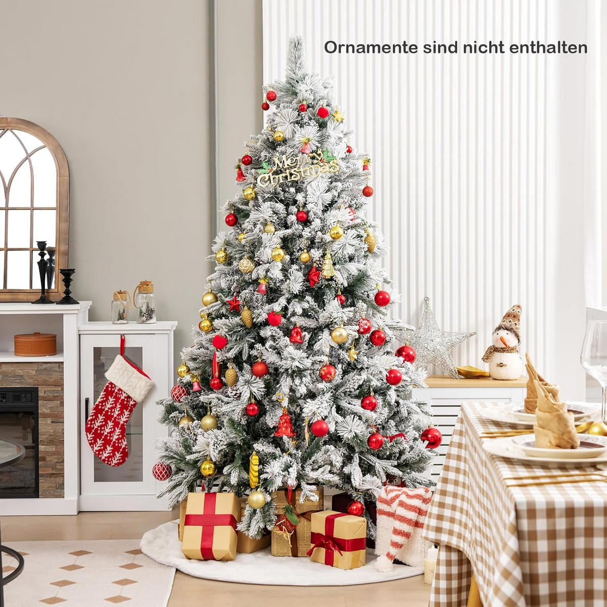 WEIHNACHTSBAUM Beleuchtung Grün - Grün, Kunststoff (180cm) - COSTWAY