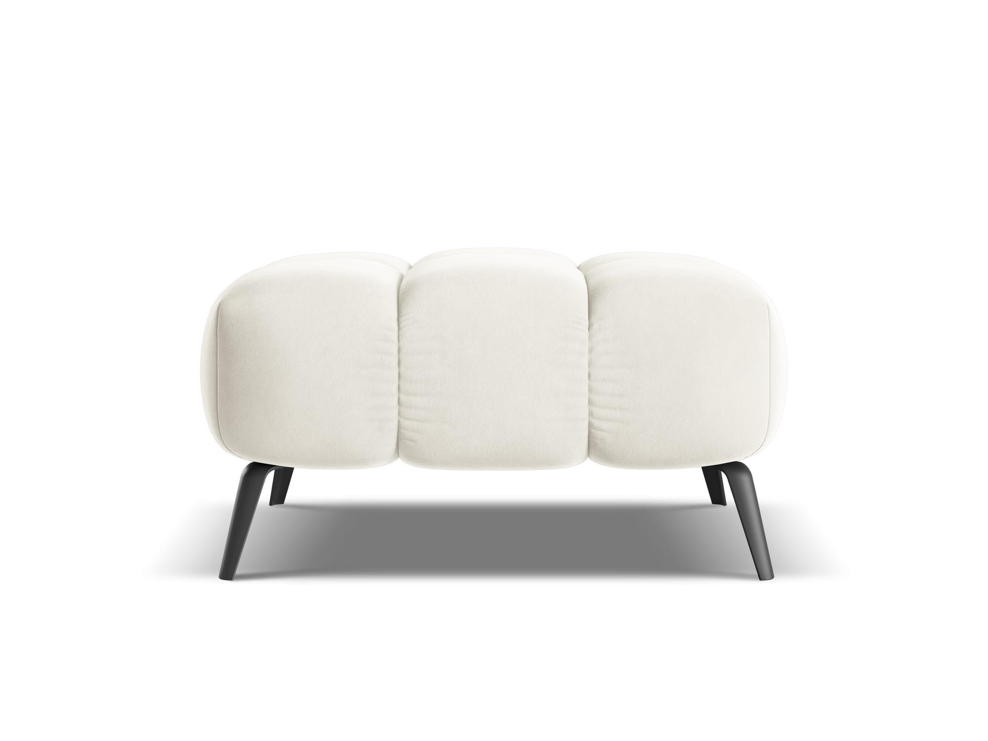 POUF Samt Stoff Beige - Beige/Creme, Textil/Metall (78/41/60cm) - Makamii