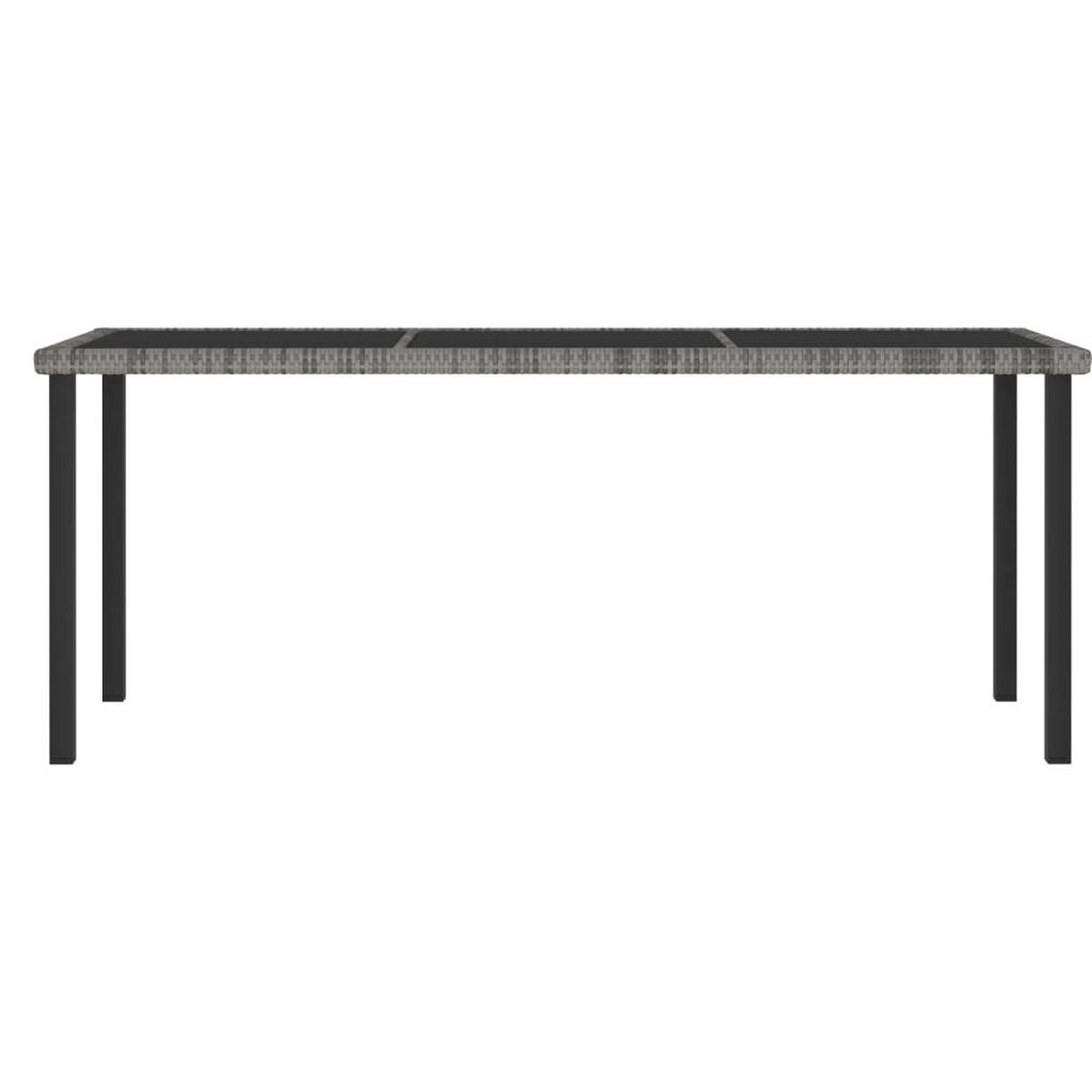 GARTEN-ESSTISCH Grau 180/70/73 Cm Poly Rattan - Grau, Kunststoff (180/70/73cm) - vidaXL