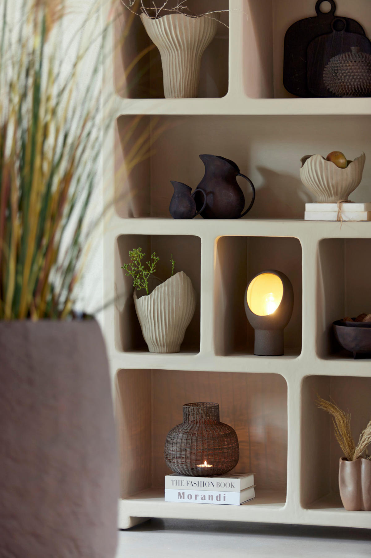 TISCHLAMPE Monk Braun 18,5/17/30 cm - Dunkelbraun, Keramik (18.5/17/30cm) - Light & Living