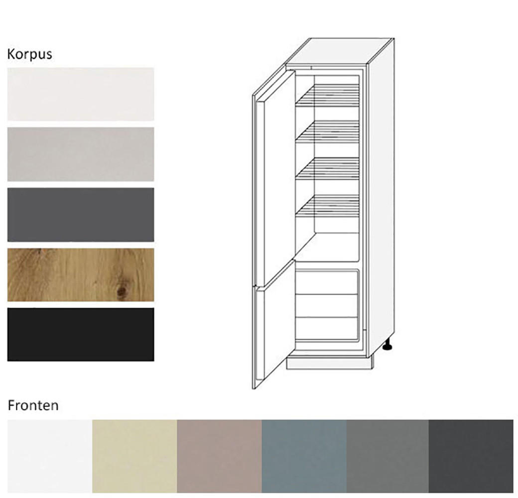 Thumbnail - Feldmann-Wohnen Kühlschrankumbau, Graphit, Eiche Artisan, Holz, Rechteckig, 60x207x59 cm, Küchen, Küchenmöbel, Küchensch...