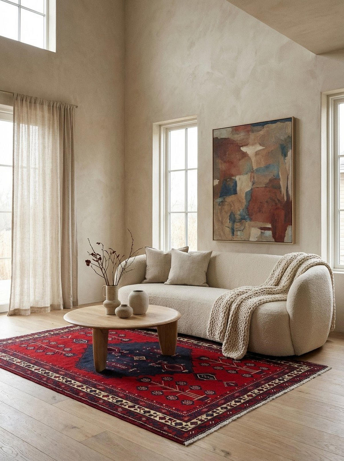 TEPPICH Afshar Rot 212/156 cm Schurwolle - Rot, Textil (156/212cm) - Looma