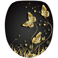 WC Sitz mit Absenkautomatik Silhouette - Schwarz, Holzwerkstoff (38/6/47cm) - Sanilo