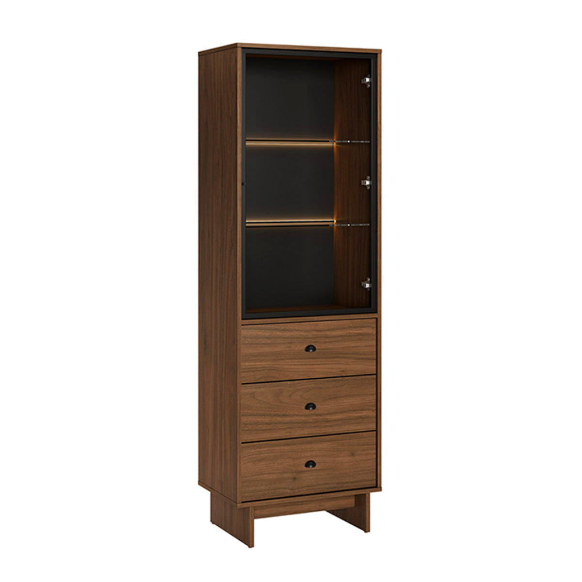 VITRÍNA Tmavé drevo - hnedá, kompozitné drevo (60/185/40cm) - Petits-meubles
