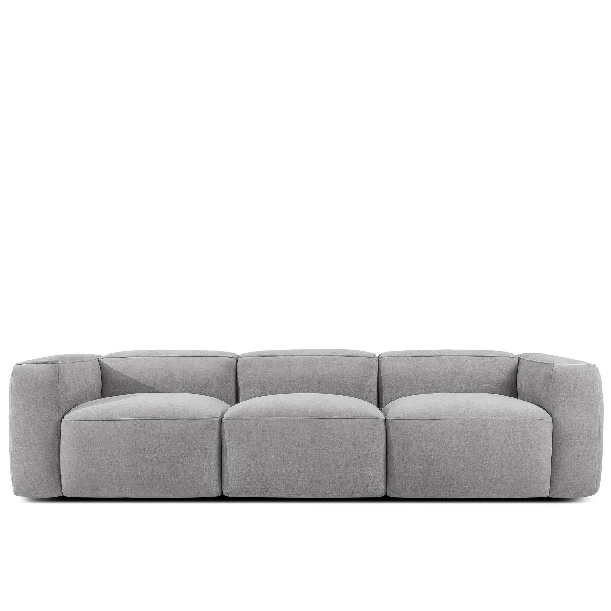 3-SITZER SOFA FUBBO, Hellgrau - Hellgrau, Holz/Holzwerkstoff (290/73/96cm) - KONSIMO®