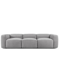 3-SITZER SOFA FUBBO, Hellgrau - Hellgrau, Holz/Holzwerkstoff (290/73/96cm) - KONSIMO®