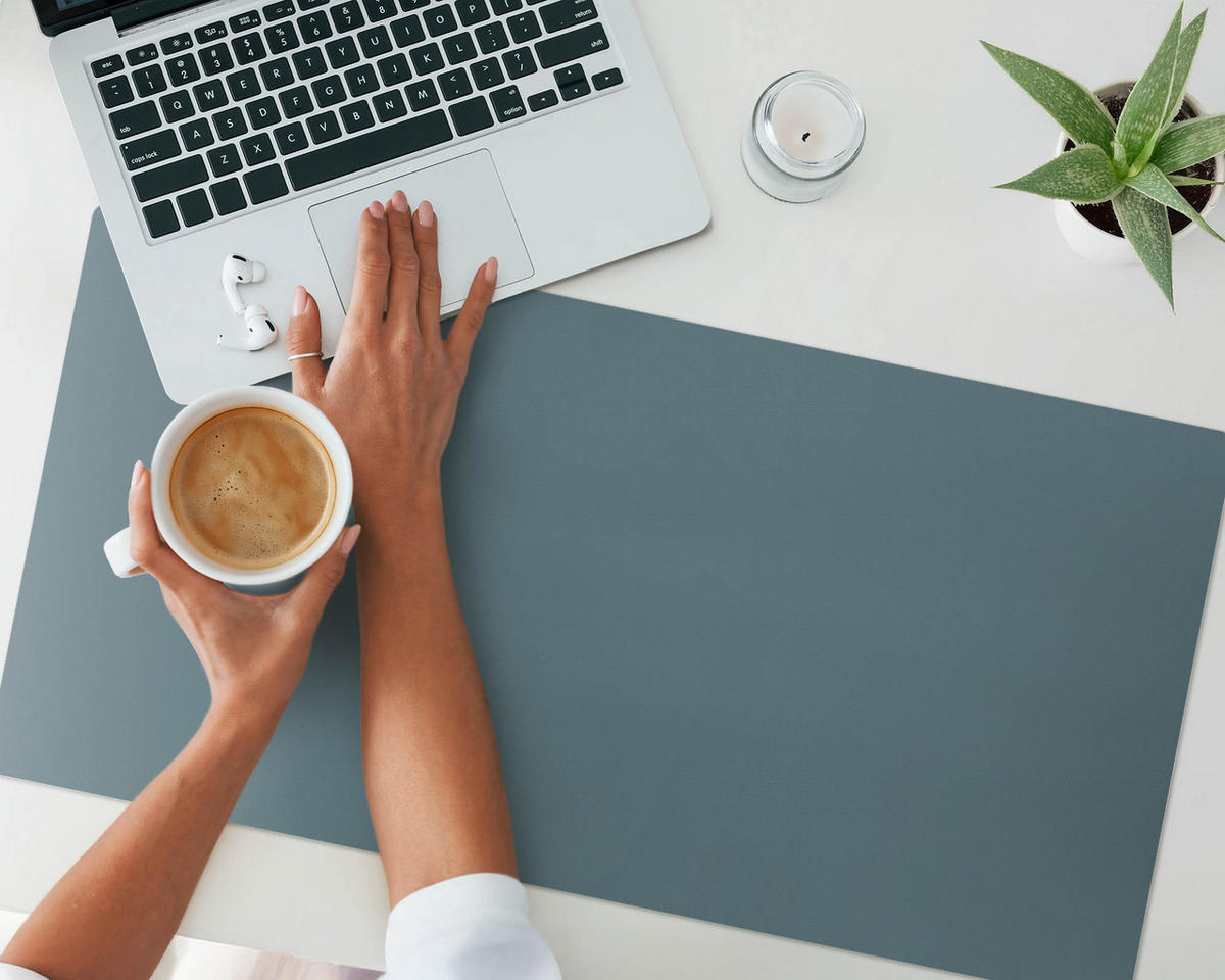 SCHREIBTISCHUNTERLAGE 90x45 cm Türkis - Petrol, Kunststoff (1.6/90/45cm) - Wallfluent