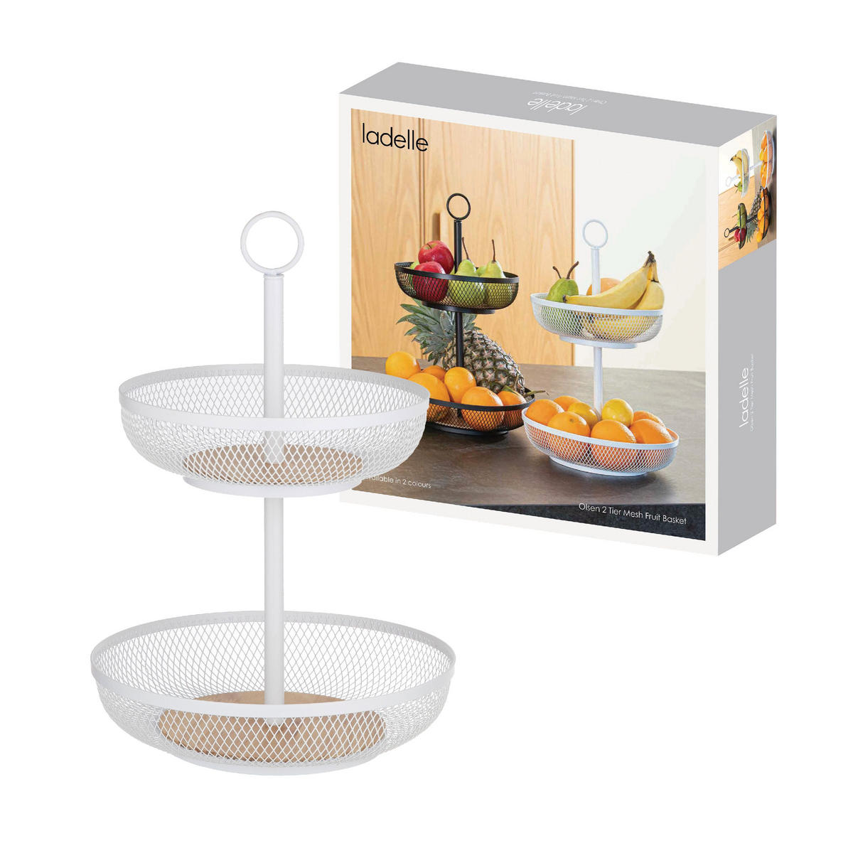 ETAGEREN Olsen mit 2 Etagen - Weiß, Metall (31.5/45cm) - Ladelle