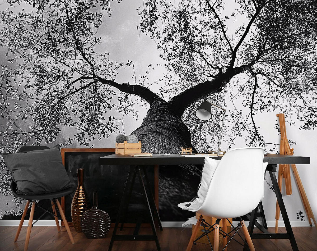 FOTOTAPETE Baum 3D Effekt Vlies Tapete Wohnzimmer 300x210 - Multicolor, Papier (300/210cm) - Wallarena