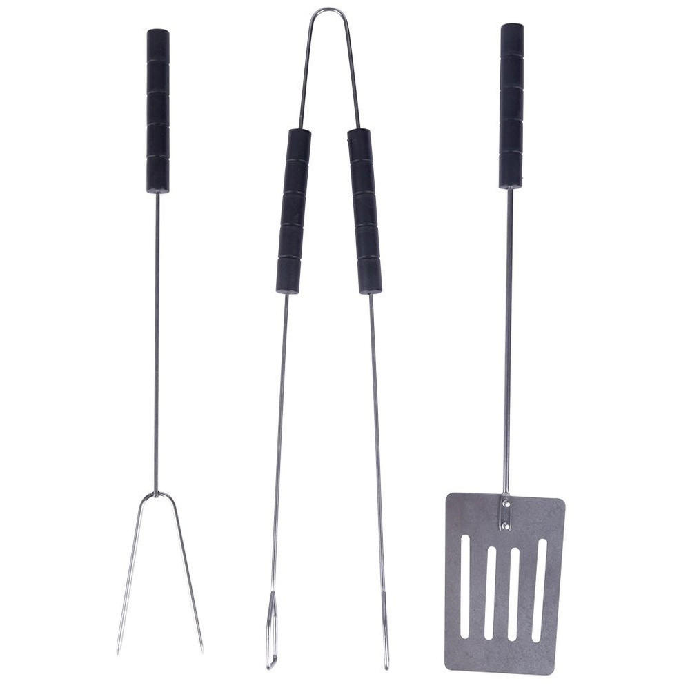 GRILLBESTECK-SET Metall/Kunststoff 3-teilig Silberfarben - Silberfarben, Metall (38cm) - BBQ Collection
