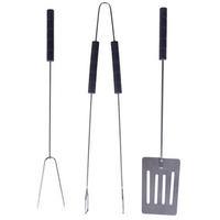 GRILLBESTECK-SET Metall/Kunststoff 3-teilig Silberfarben - Silberfarben, Metall (38cm) - BBQ Collection