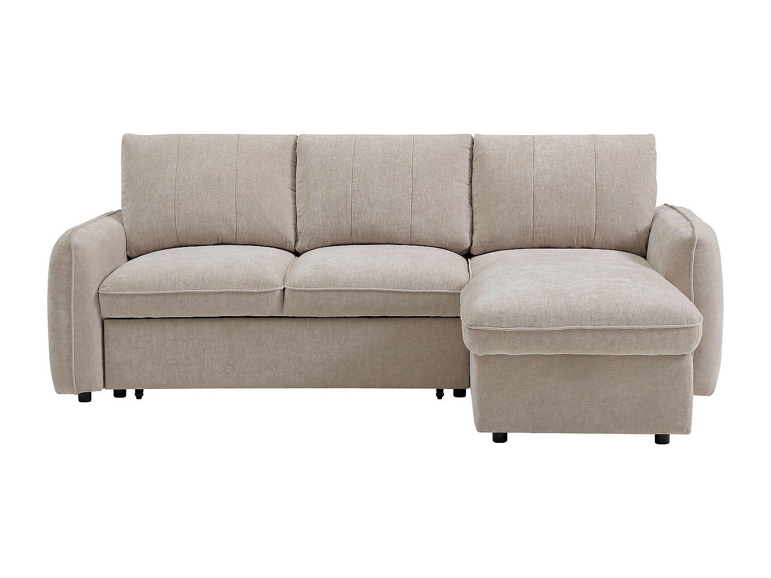 SCHLAFSOFA - 4 Personen - stoff - beige Naloci - Beige, Textil (240/92/158cm) - Vente-Unique