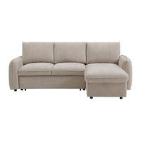 SCHLAFSOFA - 4 Personen - stoff - beige Naloci - Beige, Textil (240/92/158cm) - Vente-Unique