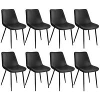 STUHL 8er Set Monroe 48 x 59 x 82 5 cm schwarz - Schwarz, Kunststoff (48/82.5/59cm) - tectake