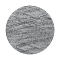 TEPPICH Hochflor Hoch-Tief Boho-Muster Polypropylen Wohnzimmer Grau Rund 80x80 - Grau, Textil (80/80cm) - KADIMA DESIGN