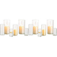 WINDLICHT Glas Set 4-teilig modern für Stumpenkerzen und Teelichter - Transparent, Glas (10cm)