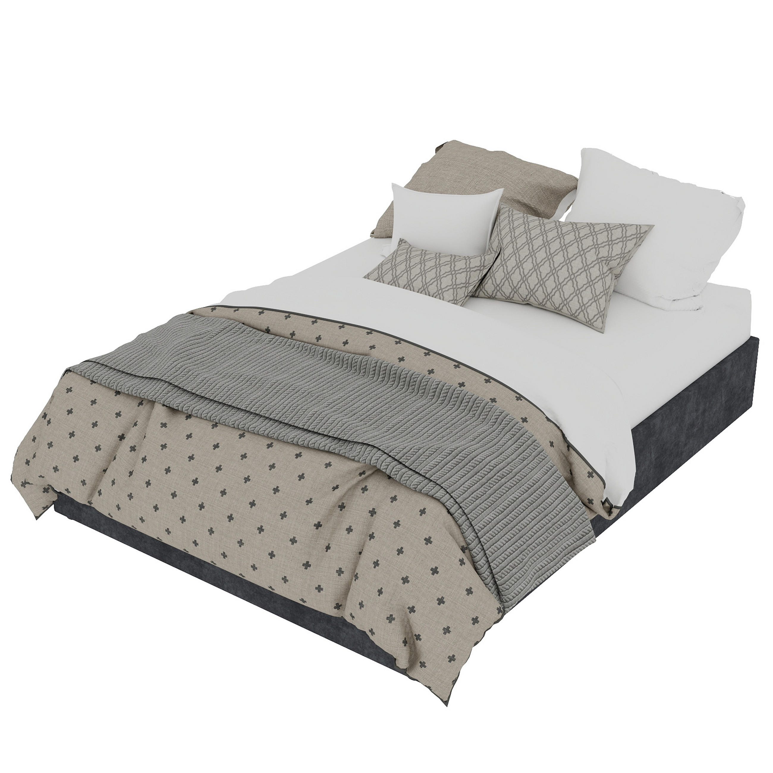 POLSTERBETT 140x200 cm Samt Stauraum hydraulisch grau - Grau, Textil (140/200cm) - LEBENLANG