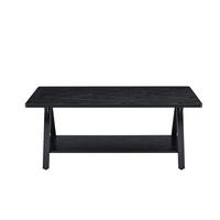 KONFERENČNÍ stolek 110/57/44,5 cm černý z MDF a kovu s úložnou policí - černá, kompozitní dřevo (110/57/44.5cm) - OKWISH