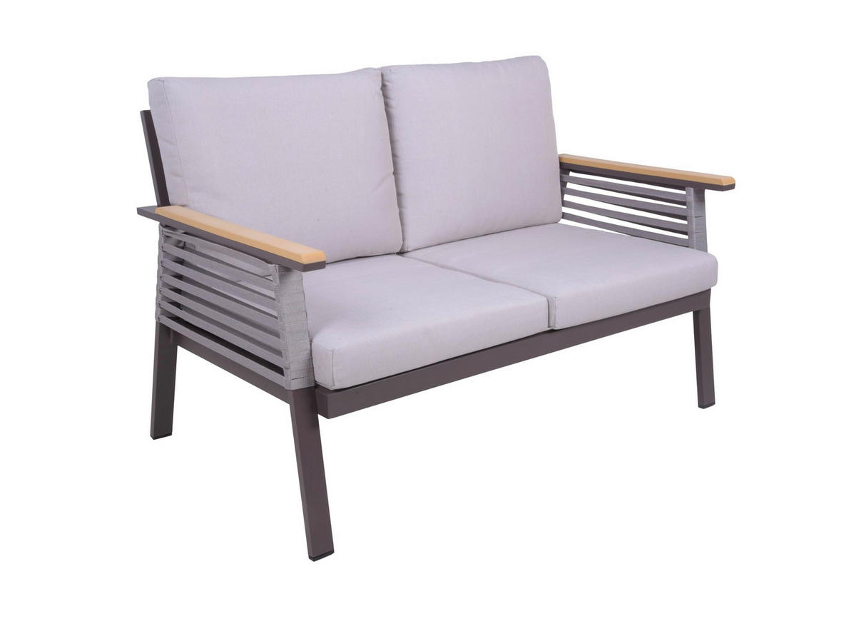 GARTENLOUNGESET Jarle Hellgrau Gartenmöbel - Hellgrau, Kunststoff - DELUKE