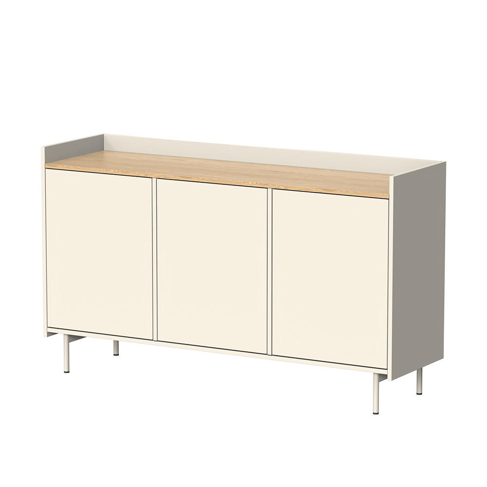 KOMMODE Velina Creme 140 x 82 cm mit 6 Fächern - Eichefarben/Creme, Holzwerkstoff (140/82/40cm) - Vicco