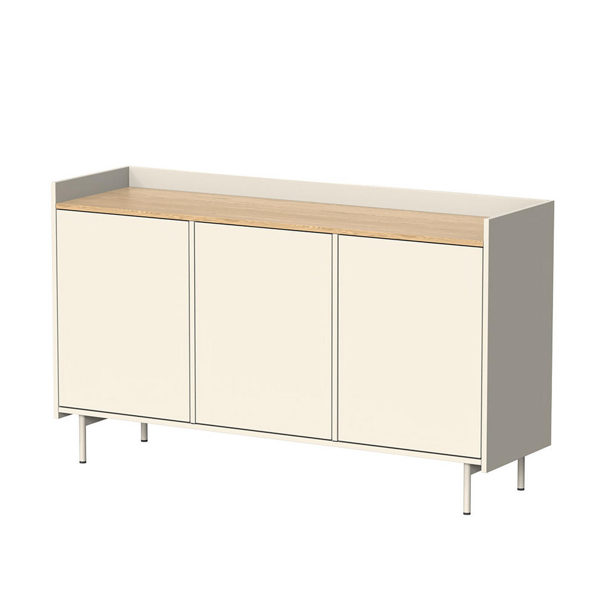 KOMMODE Velina Creme 140 x 82 cm mit 6 Fächern - Eichefarben/Creme, Holzwerkstoff (140/82/40cm) - Vicco