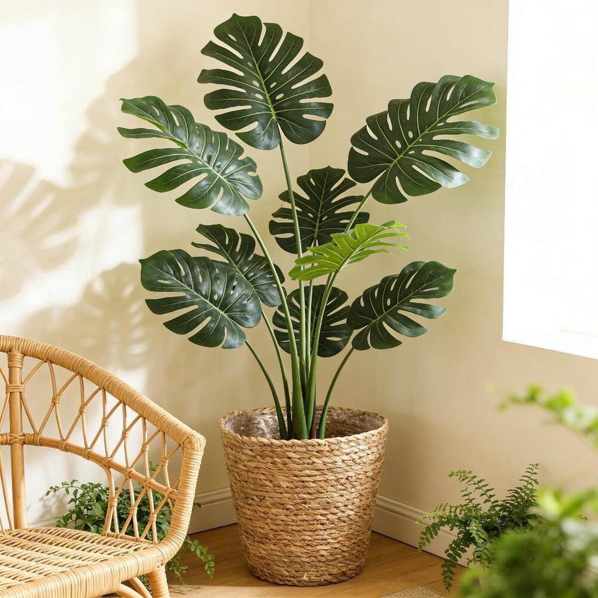 BLUMENTOPF, Geflochtenes Rattan, 17 × 20 cm, 2 Stück - Braun, Naturmaterialien (20/17cm) - Weltevree