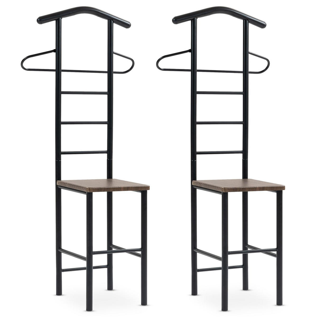 HERRENDIENER JIVO 2ER-SET - Schwarz/Braun, Metall (53/121/47cm) - CARO-Möbel