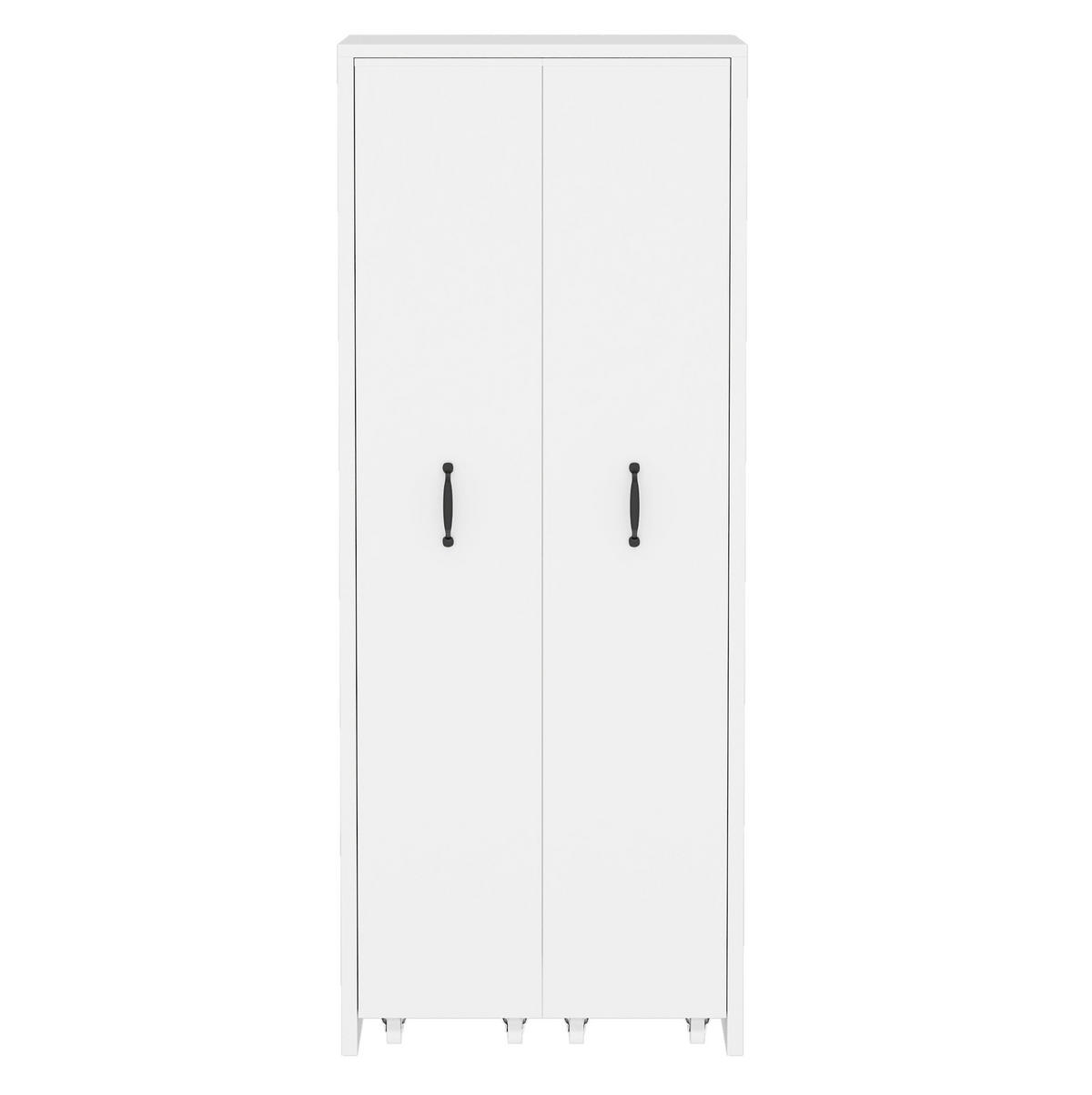HIGHBOARD 51,5/41/158 cm in Weiß mit 8 offenen Fächern und Rollen - Weiß, Holzwerkstoff (51.5/158/41cm) - BEAOK