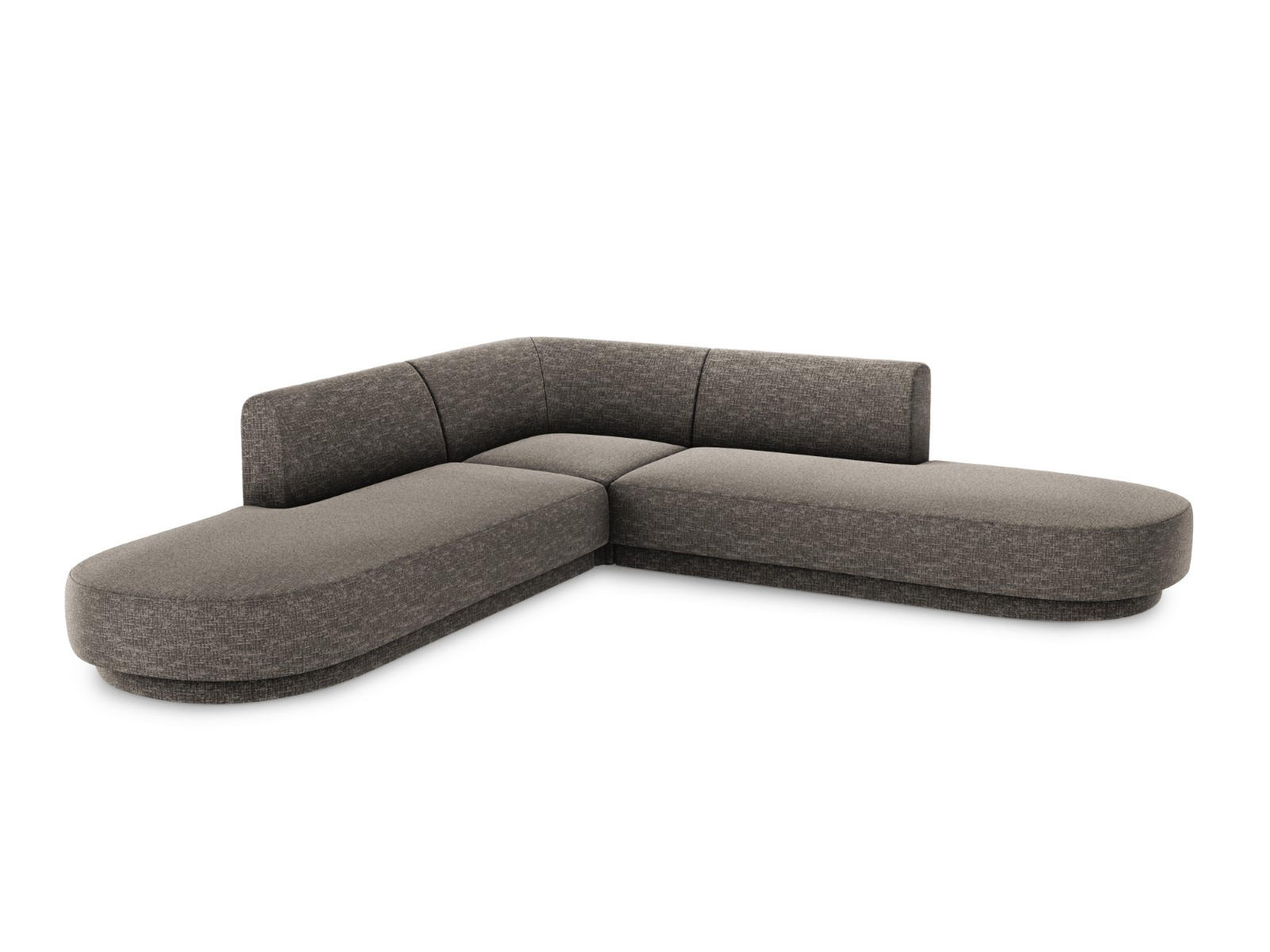 WENDBARES-ECKSOFA Miley aus Chenille-Stoff grau 5 Sitzplätze - Grau, Textil (248/248cm) - Micadoni