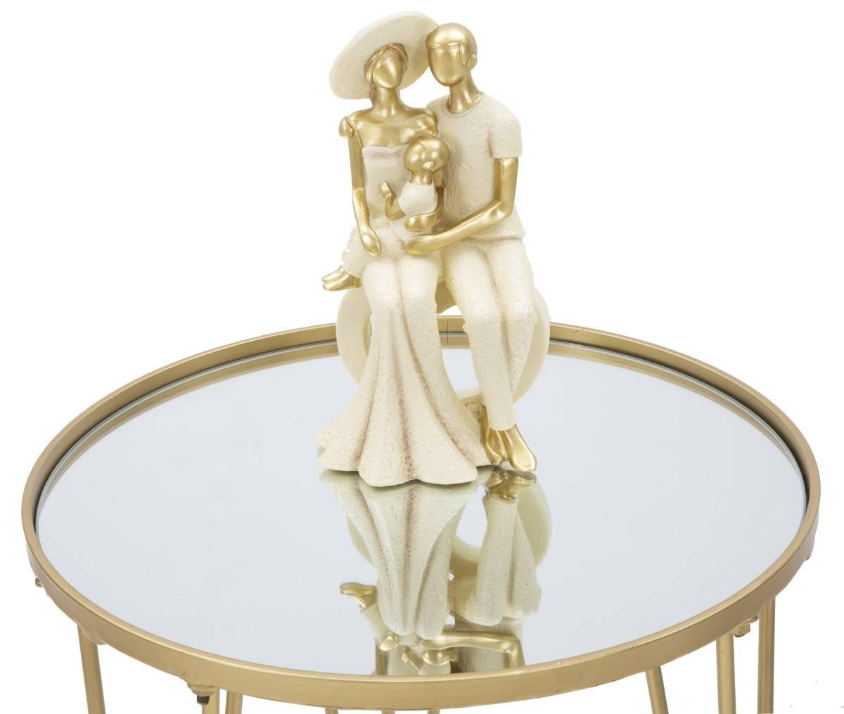 KAFFEETISCH rund, Gold - Goldfarben, Metall (40/40/49cm) - Mauro Ferretti
