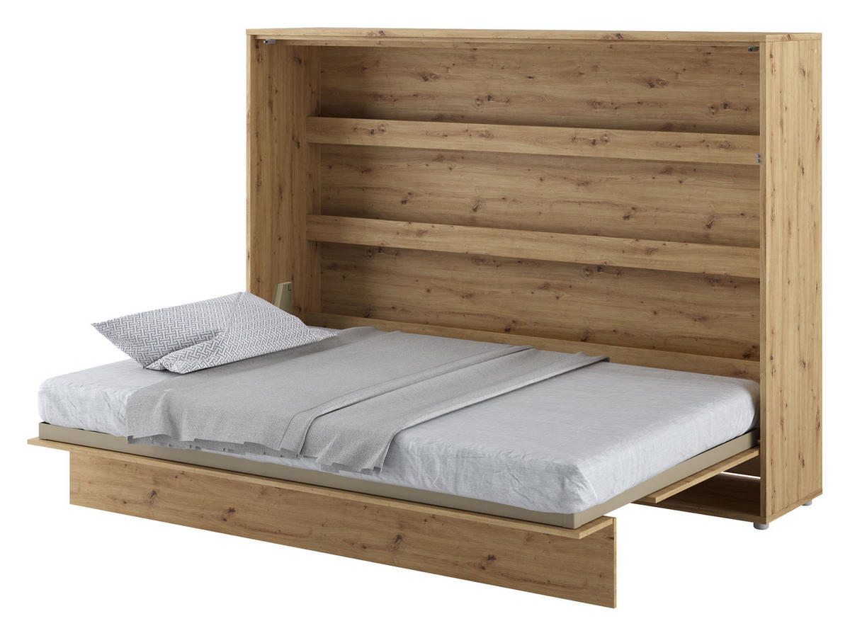 SCHRANKBETT Bed-Concept BC-04 140x200 - Eiche Artisan/Grau, Holz/Holzwerkstoff (140/200cm) - MIRJAN24
